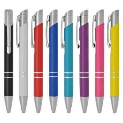 Mini-sized pens with solid coloured barrel