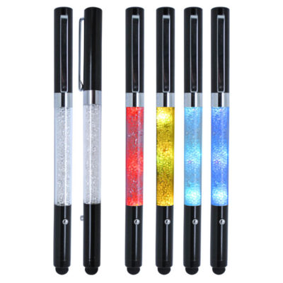 Multi function pen with stylus and LED light changing colour effect