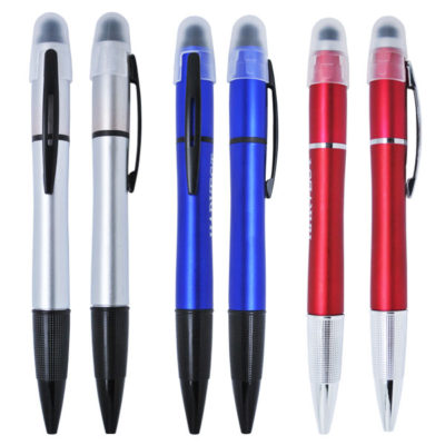 Multi functional LIGHT UP pen with stylus