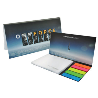 Softcover notepad set with coloured tabs and post-it sheets