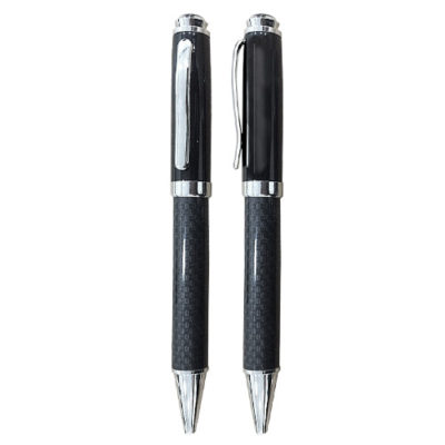 metallic black classy carbon fibre pen