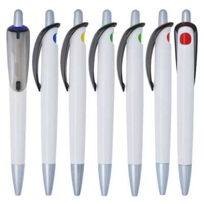 big white chubby pen with transclucent clip